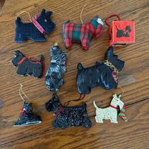 Vintage Scottie Dog Ornament Lot of 9